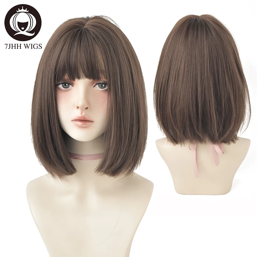 7jhh wigs черный короткий парик боб для девочек - Фотография_2