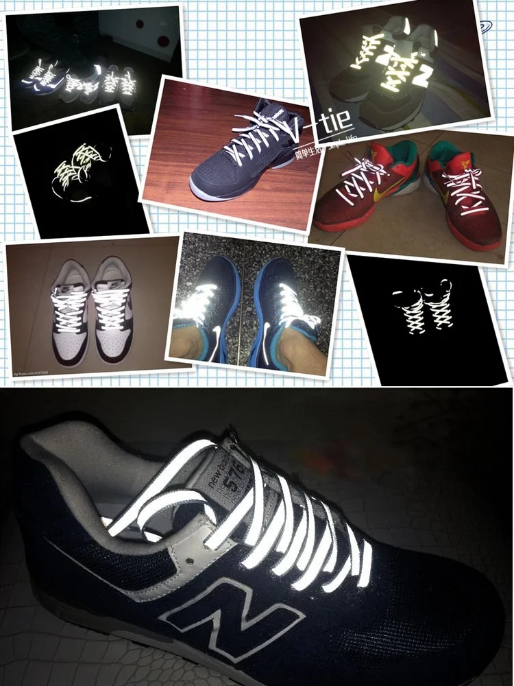 Креативные двусторонние светоотражающие шнурки - Фотография_6