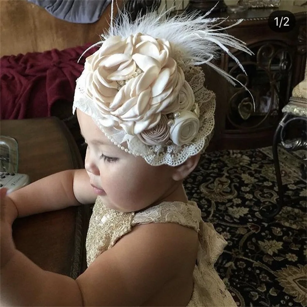 Винтажная повязка на голову с цветком - Фотография_2