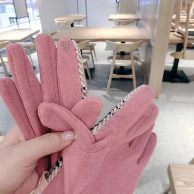 Шерстяные перчатки из искусственной кожи в полоску - Фотография_6