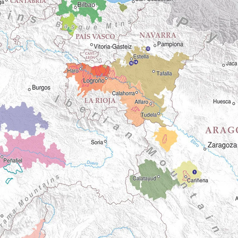 Карта испании, рекламный плакат испанского вина 59*42 см - Фотография_3