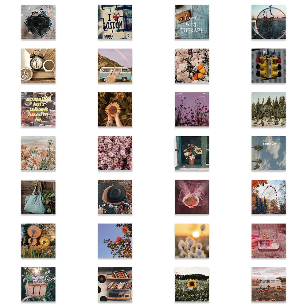 Стикеры в стиле ins с изображением пейзажа и граффити - Фотография_5