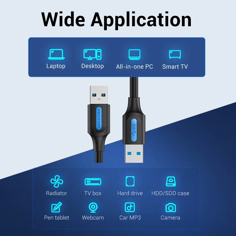 Кабель-удлинитель usb 3.0 a (штекер)/usb 3.0 (штекер) vention - Фотография_3