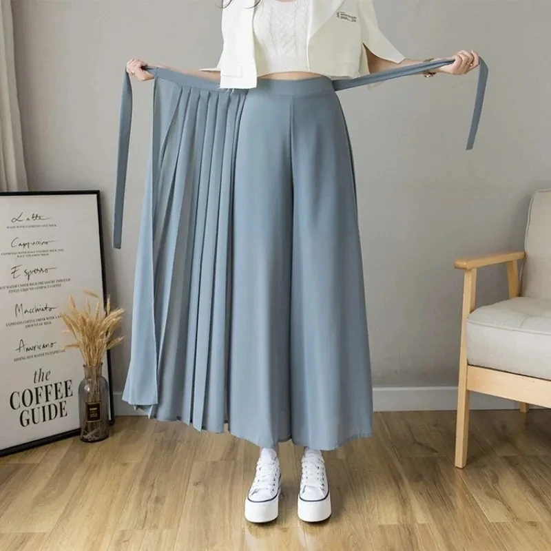 Женские шифоновые плиссированные брюки hakama