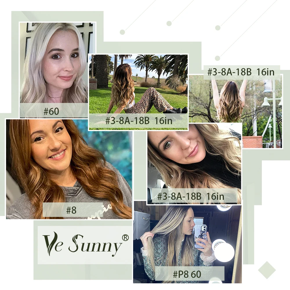 Vesunny пряди для наращивания человеческие - Фотография_5