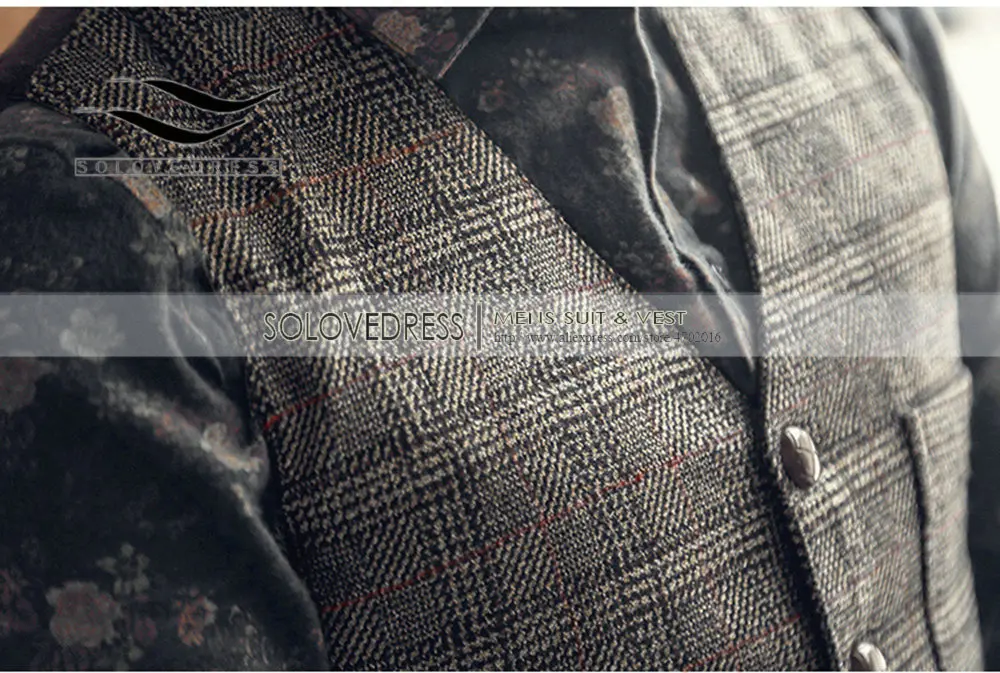 Серебристый новый клетчатый костюм - Фотография_2