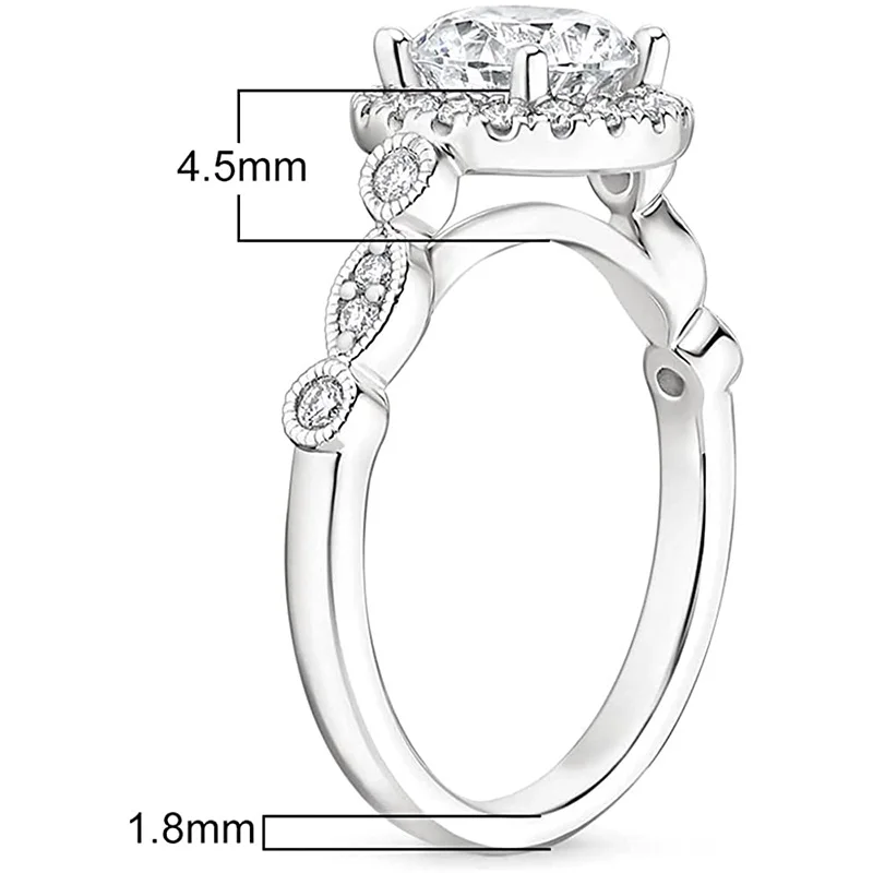 Tigrade 1.5ct 925 пробы серебряные свадебные кольца - Фотография_2