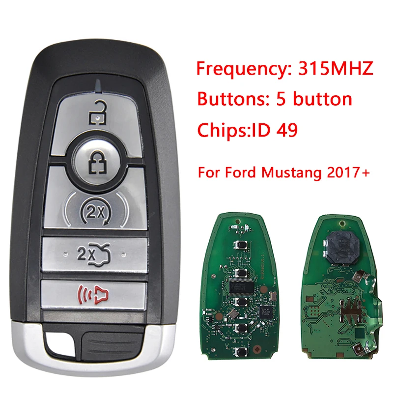 Cn 018125   сменный 5-кнопочный смарт-ключ для ford mustang 2017+