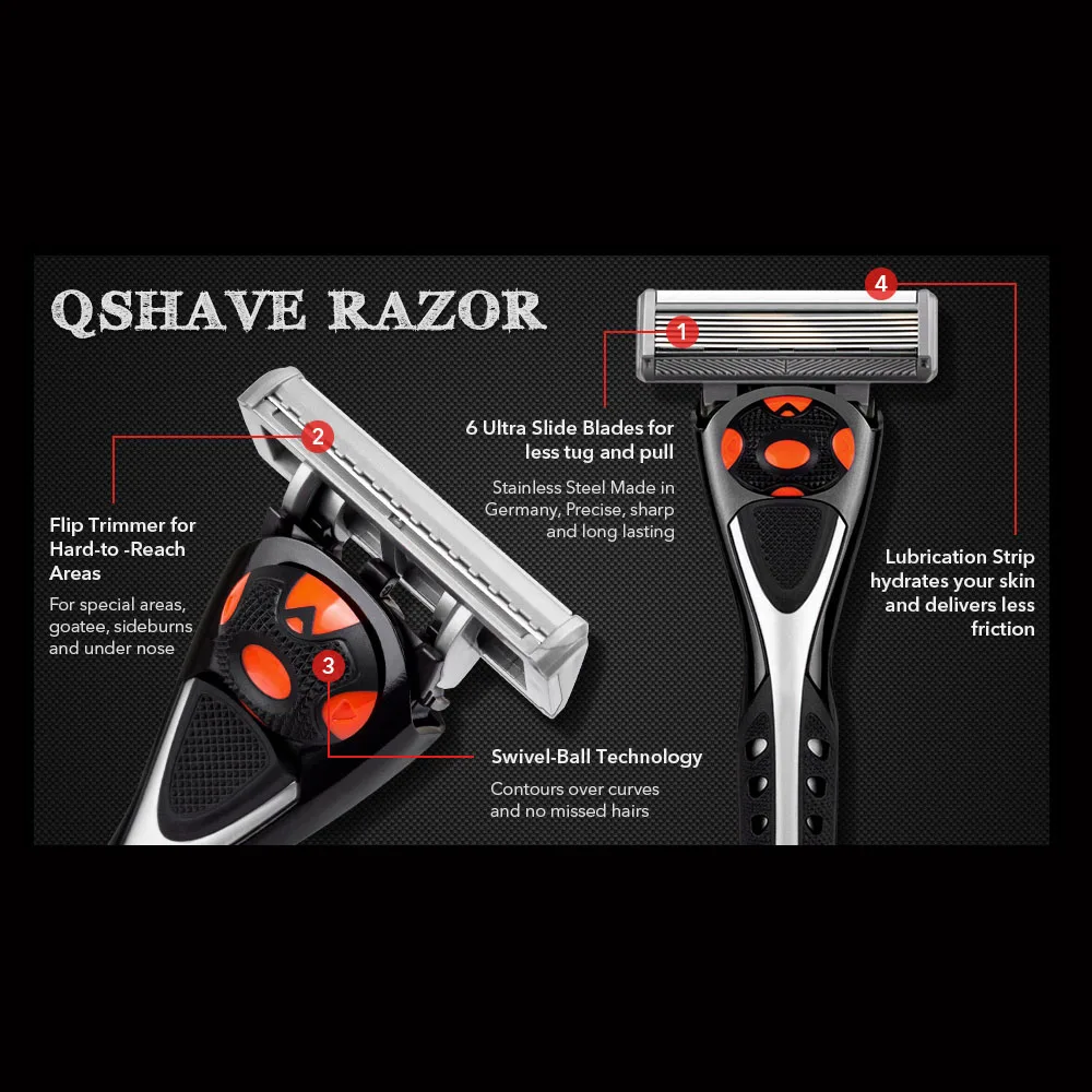 Бритва мужская qshave black spider - Фотография_5