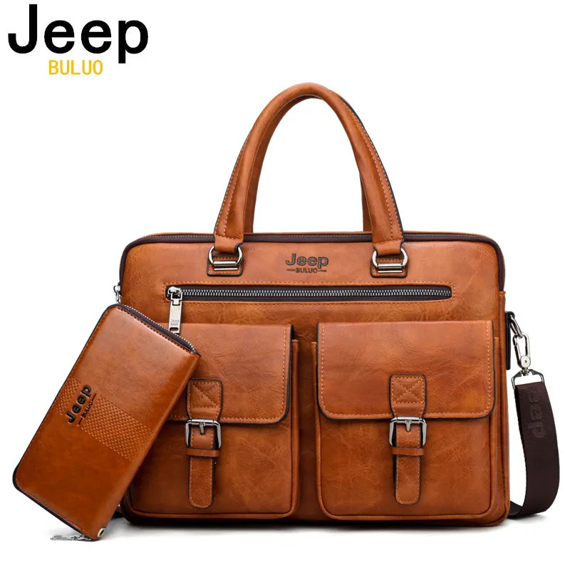 Мужской комплект портфель и кошелек jeep buluo