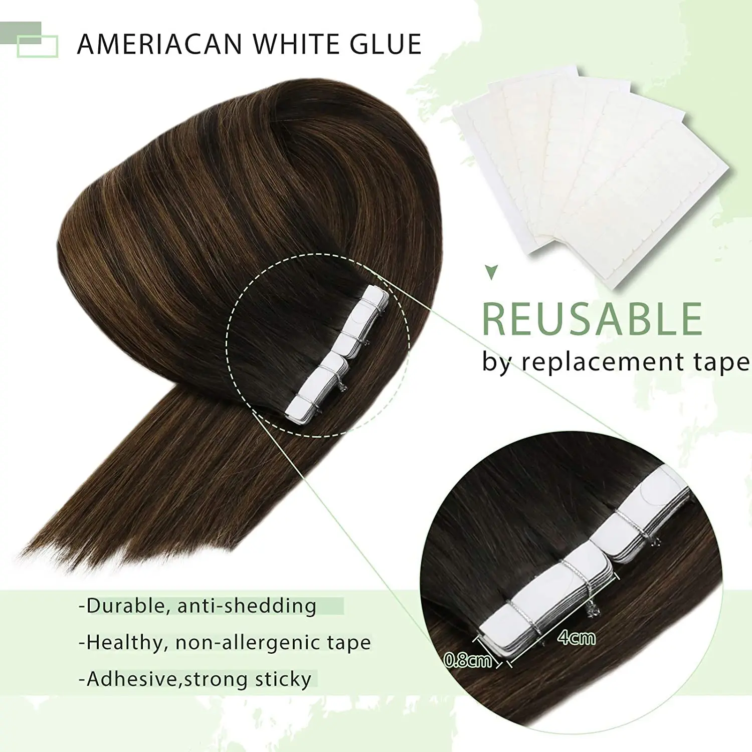 Vesunny пряди для наращивания человеческие - Фотография_4