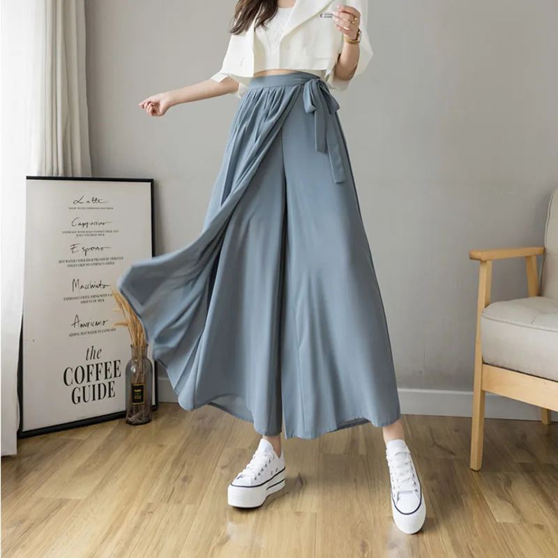Женские шифоновые плиссированные брюки hakama - Фотография_3