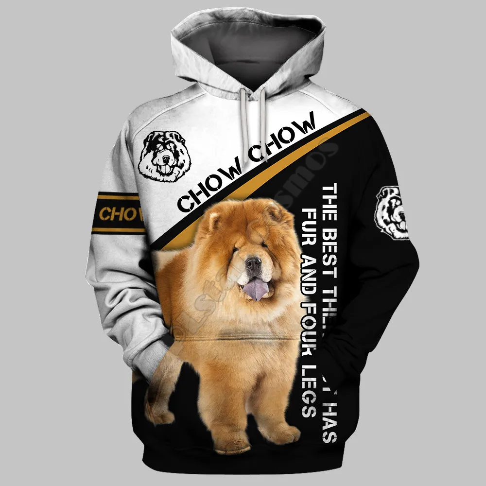 Забавные толстовки с 3d принтом chow chow