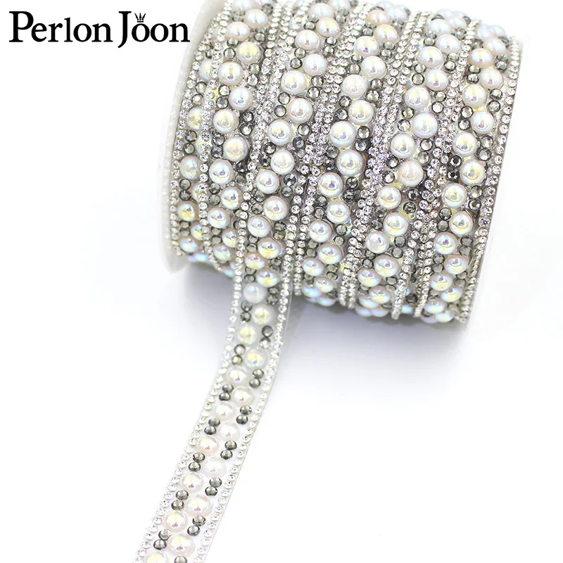 1-ярдовая лента с цветными кристаллами и жемчугом - Фотография_6