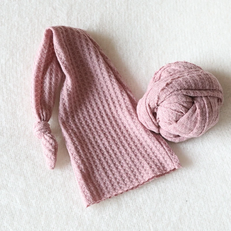 Мягкие вязаные вафельные шапки bebe + набор оберток - Фотография_4