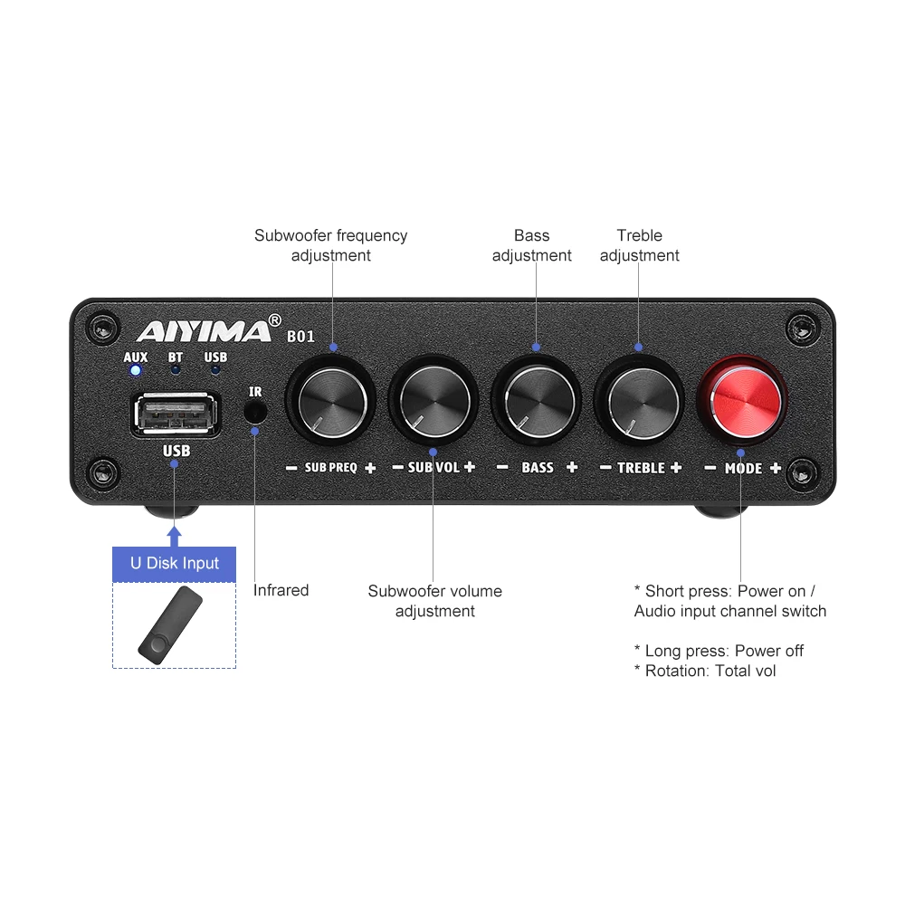 Aiyima b01 усилитель мощности bluetooth 2 - Фотография_2