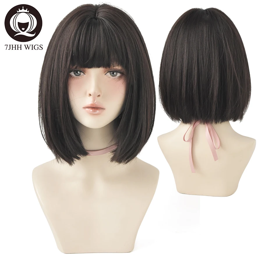 7jhh wigs черный короткий парик боб для девочек