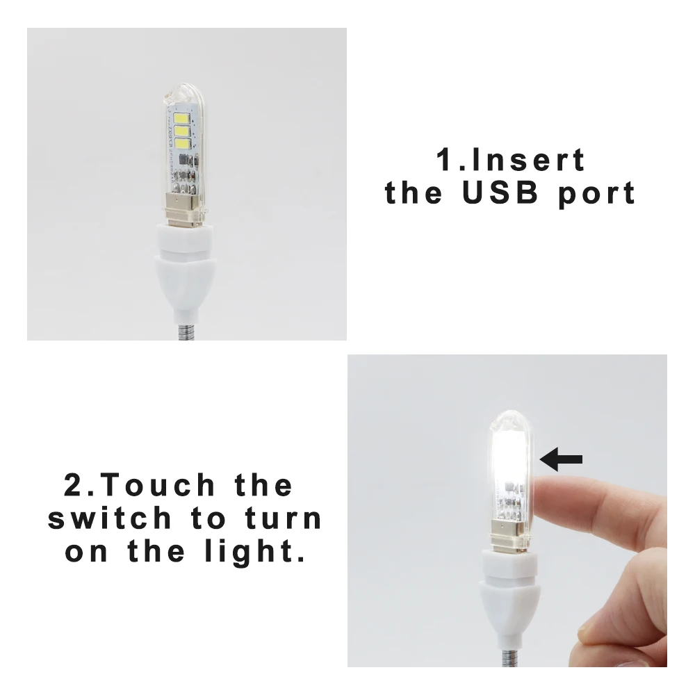 Сенсорный переключатель dc5v usb led мини-светильник для книг 1 - Фотография_5