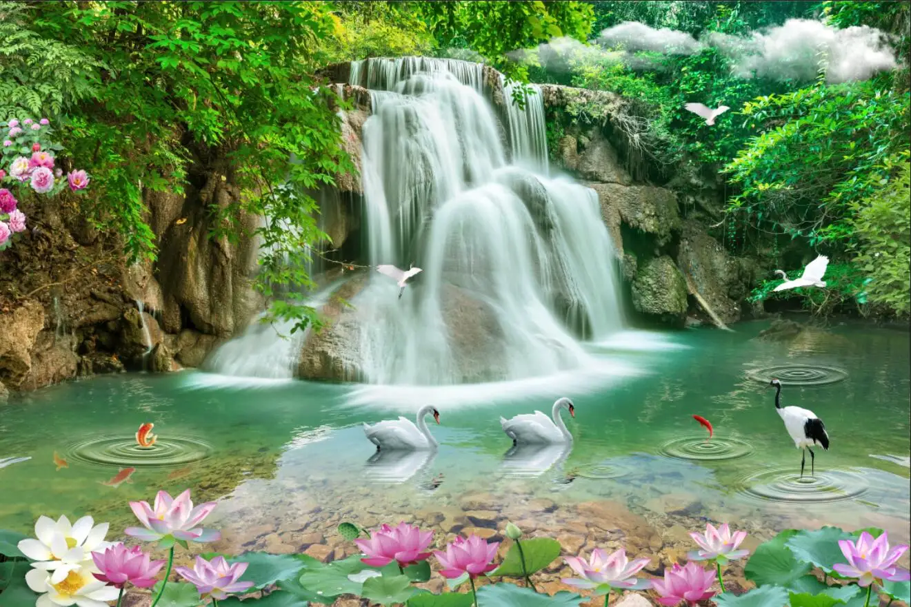 Пользовательская фреска с водопадом - Фотография_3