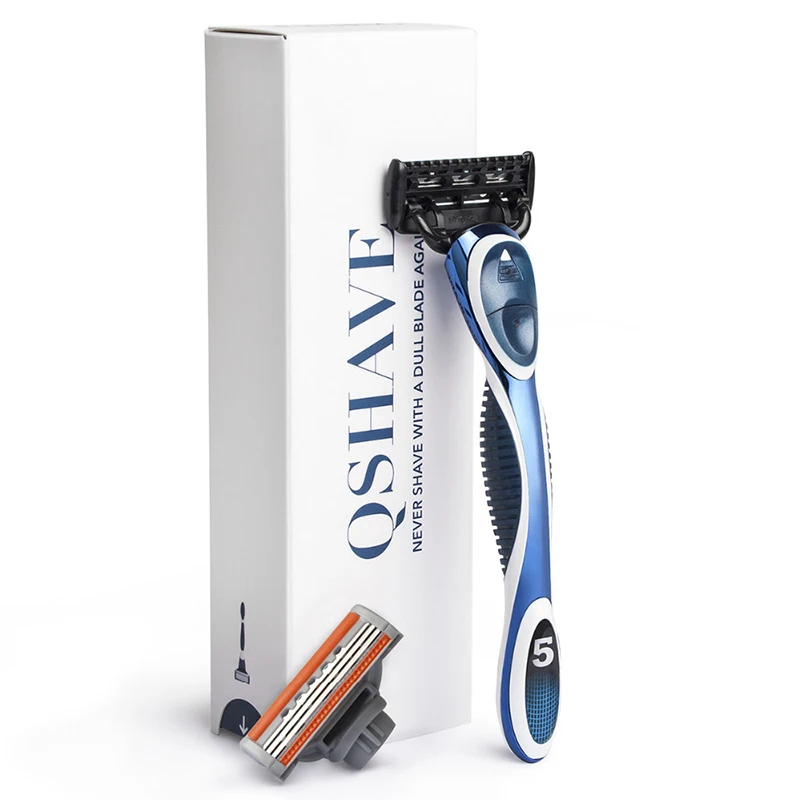 Qshave blue мужской ручной триммер для бритья (1 лезвие x3