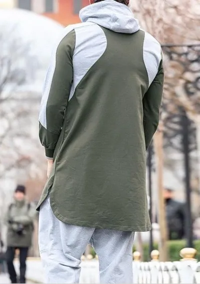 Мужская мусульманская рубашка jubba thobe с капюшоном в стиле пэчворк - Фотография_3