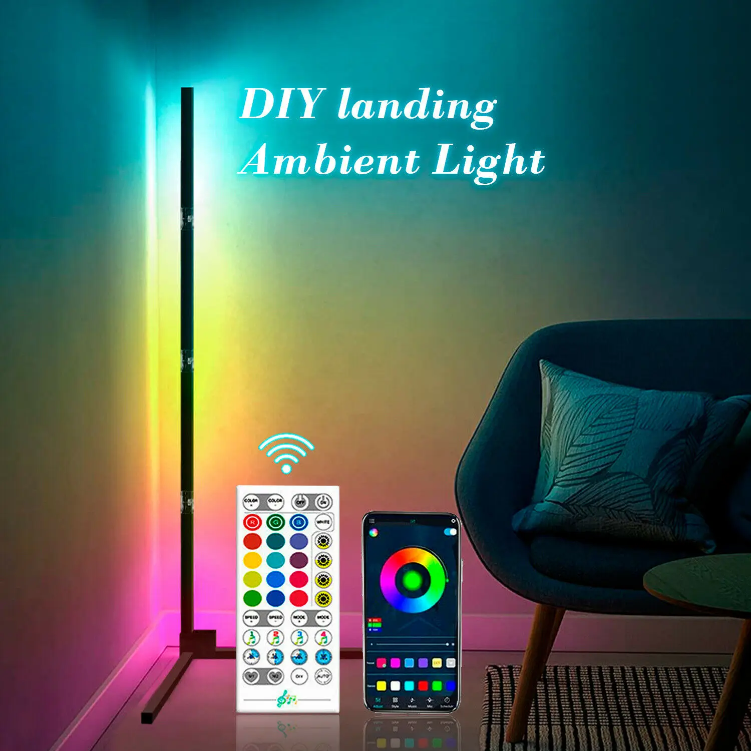 Современная светодиодная угловая лампа rgb
