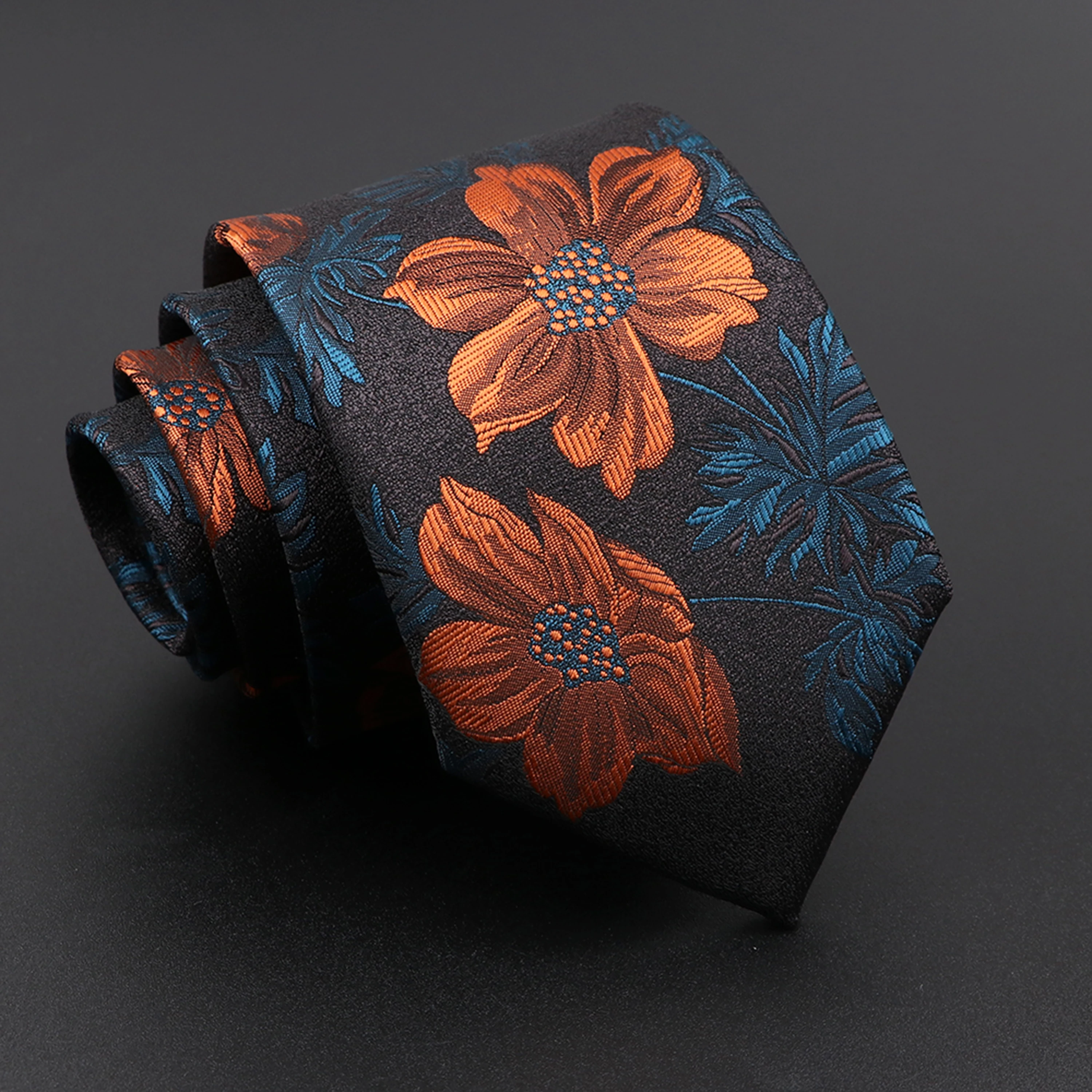 Новинка, мужской галстук с цветочным принтом и перьями лося - Фотография_3