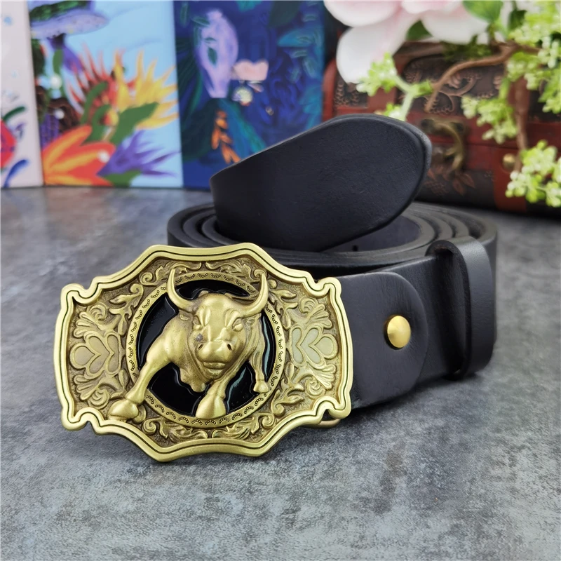 Латунный бык, ковбойский ремень с пряжкой - Фотография_4