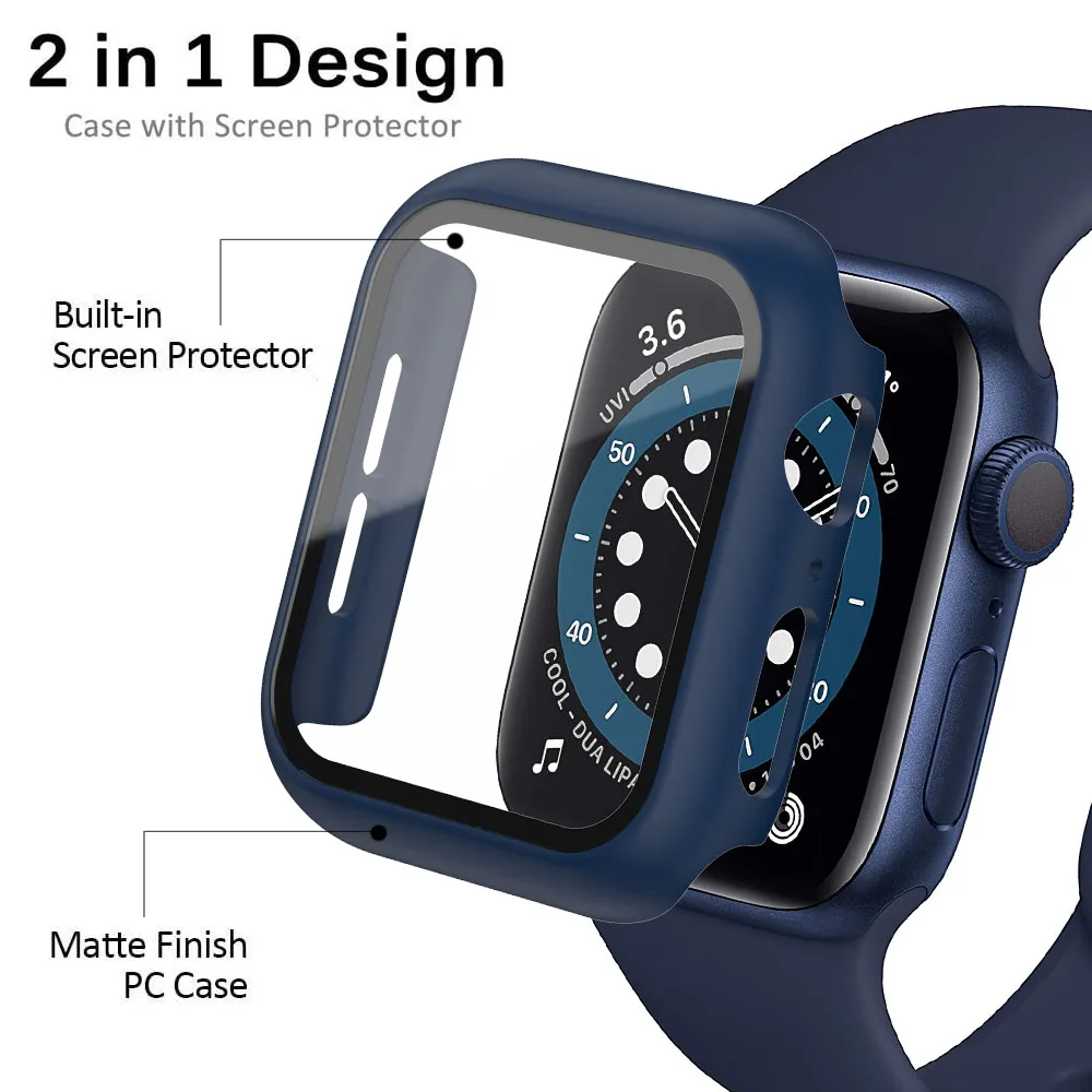 Стекло + корпус корпус защиты apple watch серия 9/8 / 7 мм 45 мм бампер - Фотография_3