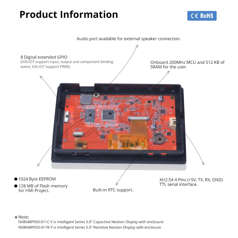Nextion 5,0-дюймовый жк-tft hmi-дисплей - Фотография_2