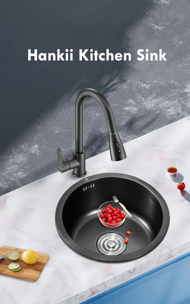 Круглая раковина кухонная раковина из нержавеющей стали - Фотография_3