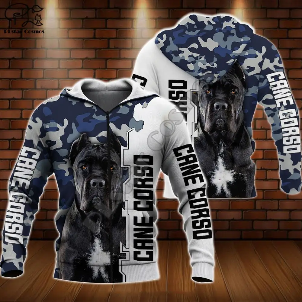 Мужская и женская толстовка на молнии с 3d принтом cane corso - Фотография_3
