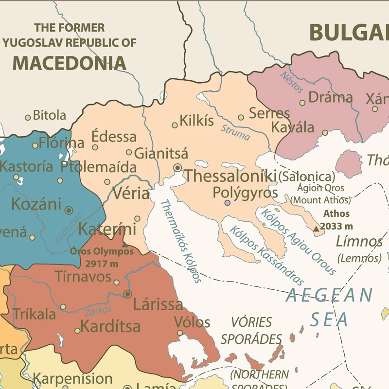 Красочная карта греции размер плаката - Фотография_4