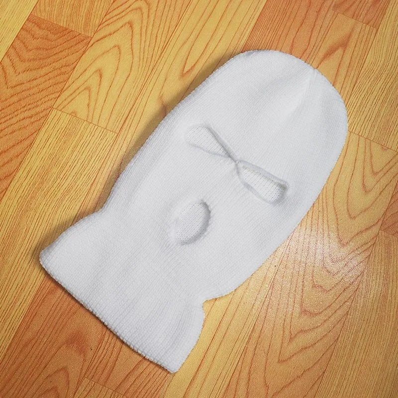 Новая вязаная шапка с тремя отверстиями для мужчин и женщин - Фотография_5