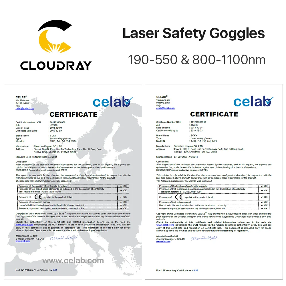Очки защитные cloudray для лазерной защиты от уф-лучей - Фотография_6