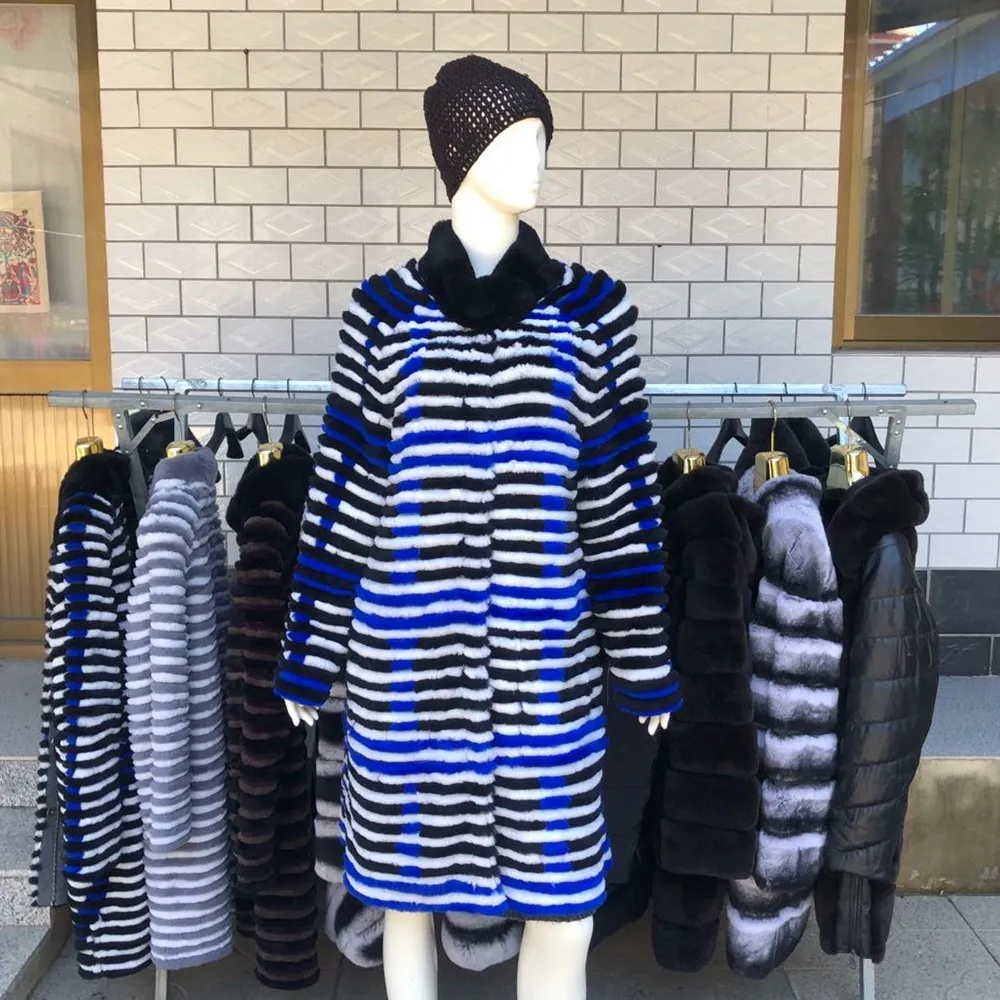 Rex rabbit fur fox fur coats женские - Фотография_4