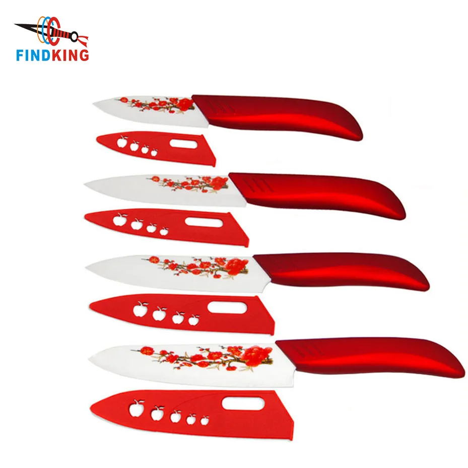 Findking кухонный керамический нож с цветочным лазерным принтом