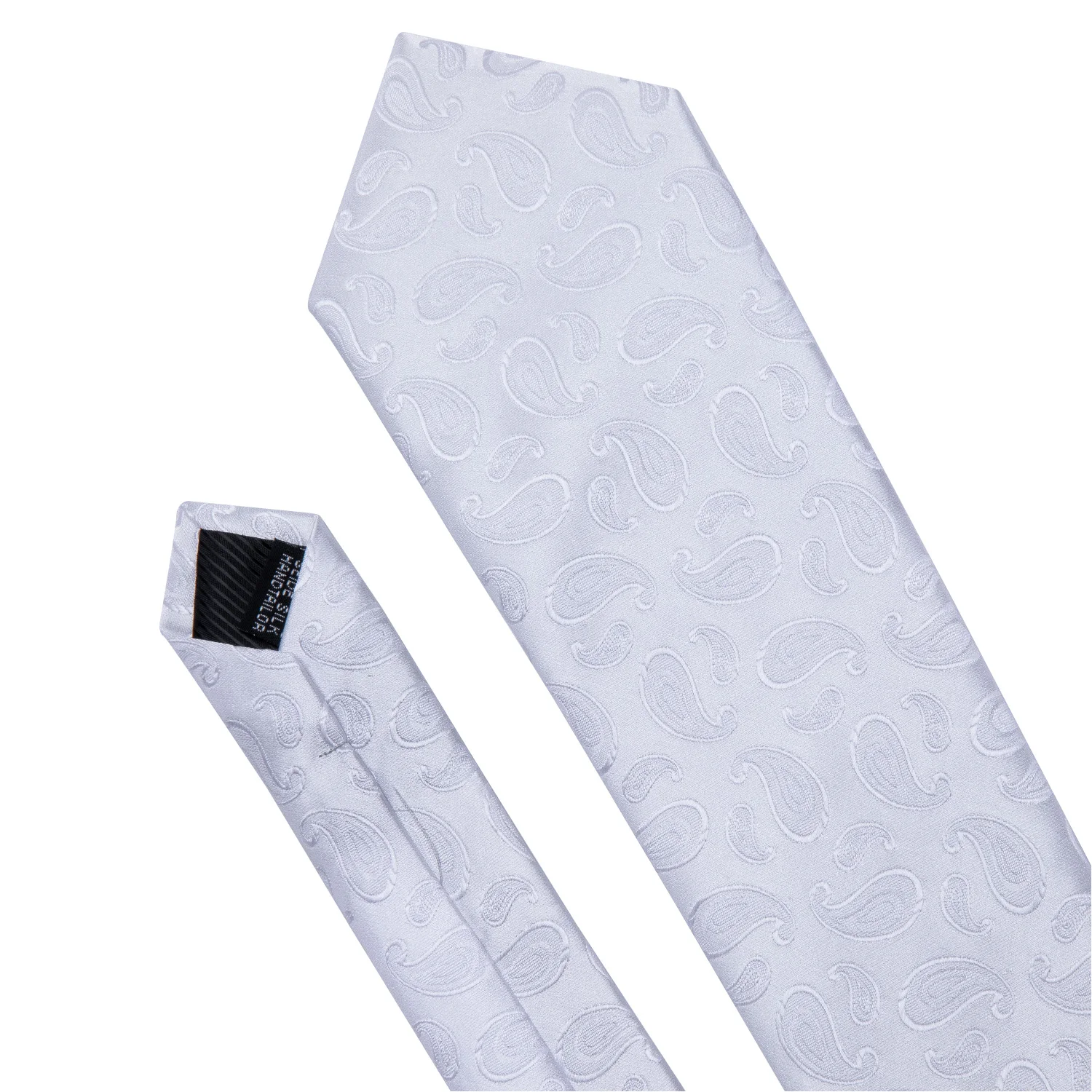 Модный шелковый белый мужской свадебный галстук - Фотография_3