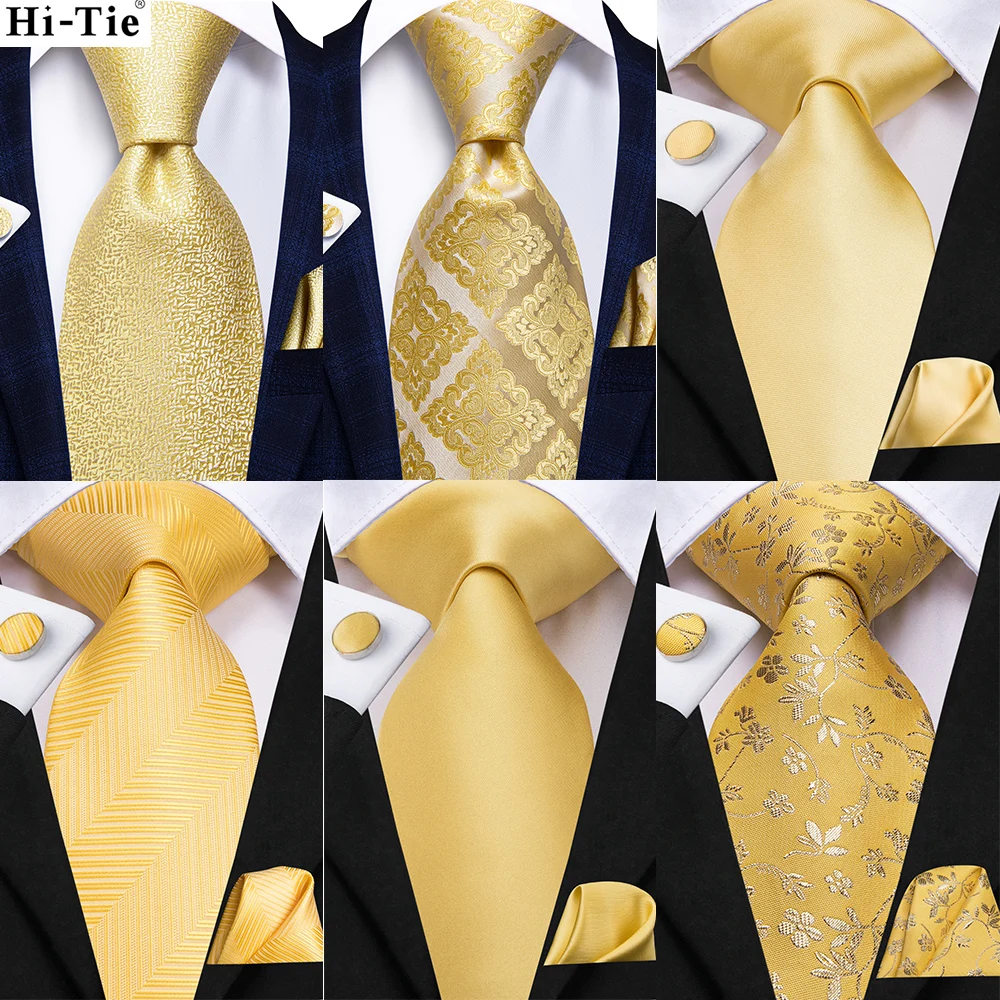 Hi-tie роскошный желтый золотой