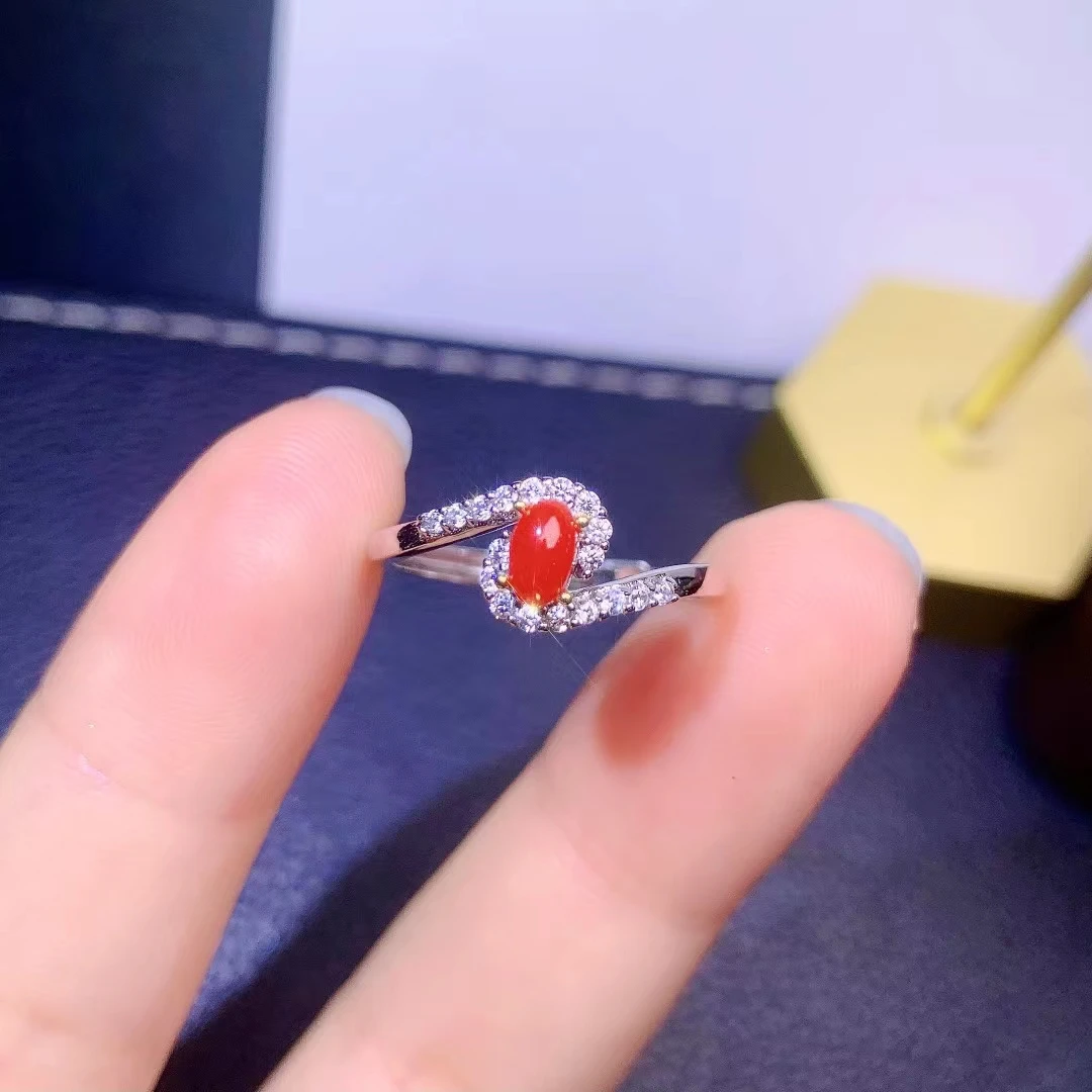 Элегантное кольцо кораллово-красное - Фотография_5