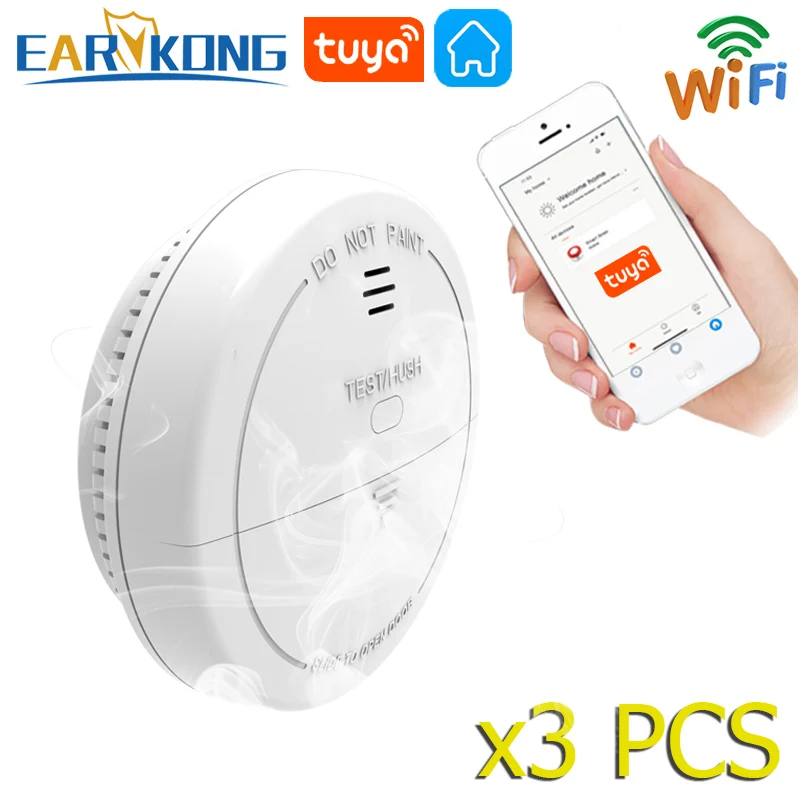 Датчик дыма tuya с wi-fi для пожарной
