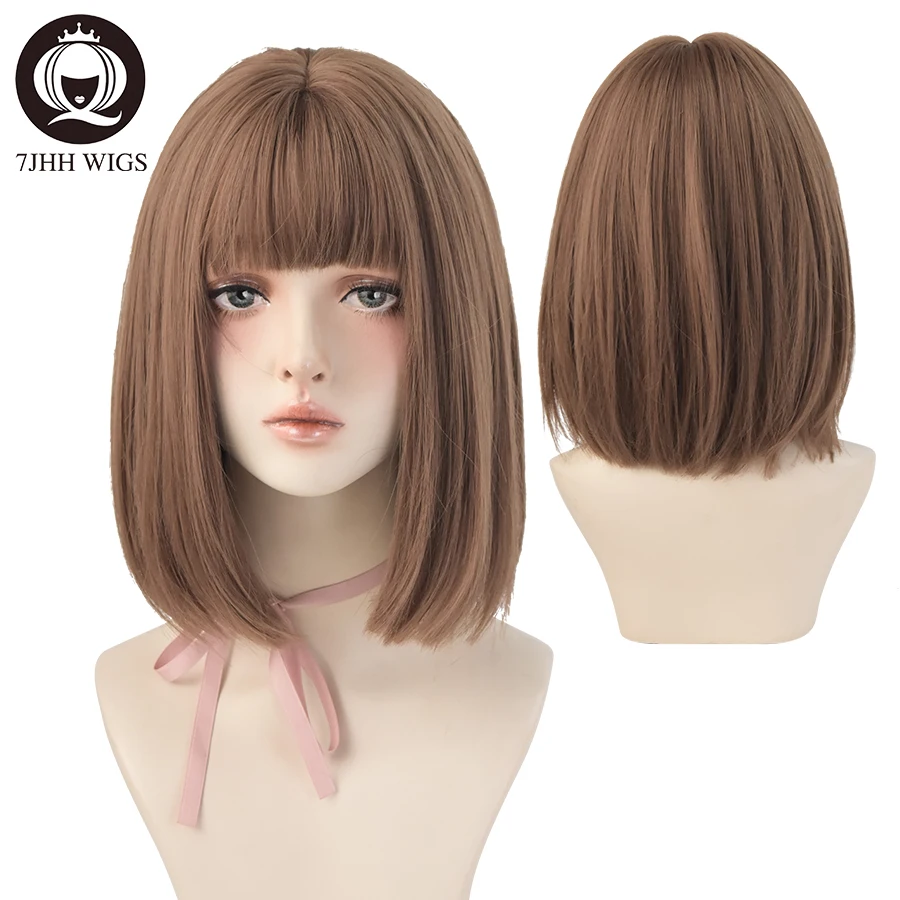 7jhh wigs черный короткий парик боб для девочек - Фотография_3
