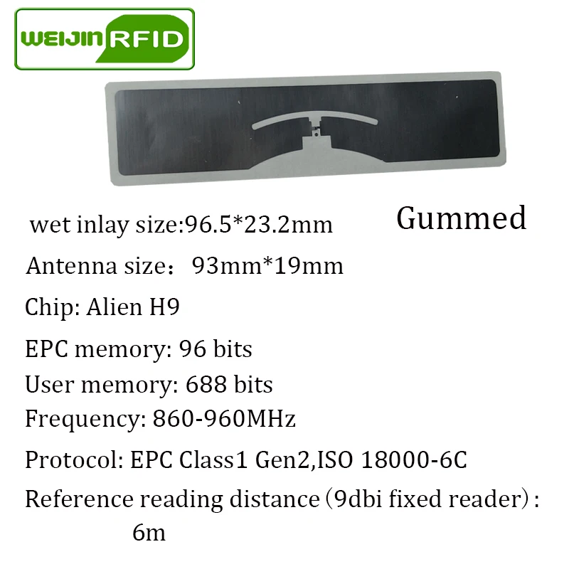 Бирка rfid uhf наклейка alien 9654/9954epc - Фотография_6