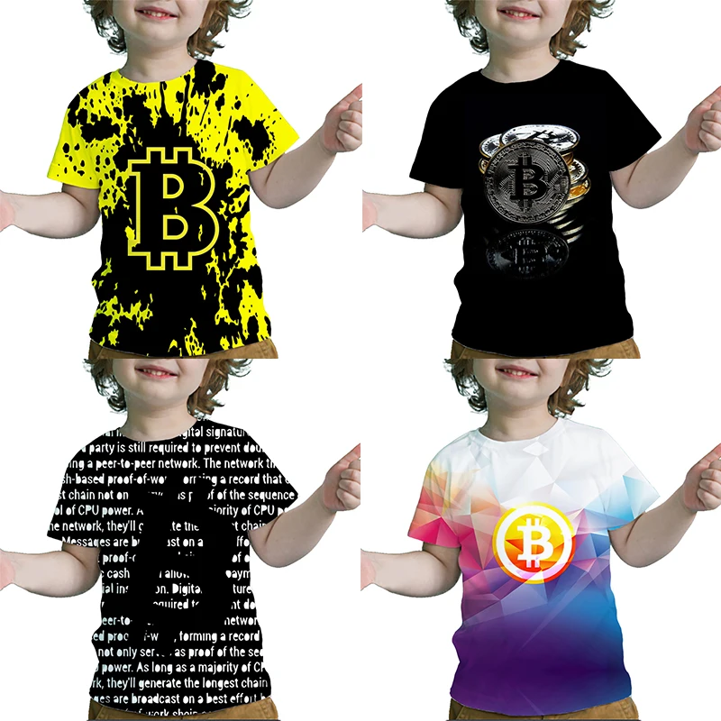 Детские футболки с 3d принтом биткоина