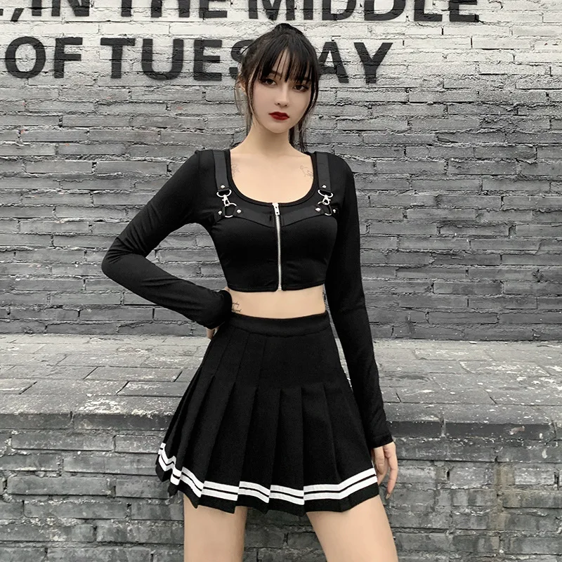 Винтажная лоскутная юбка в корейском стиле harajuku jk - Фотография_6