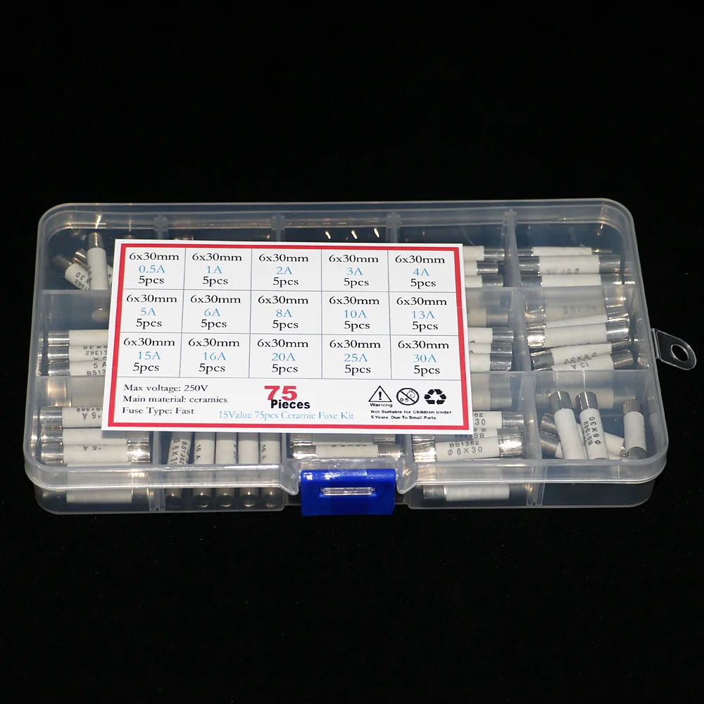 6 мм x 30 мм 250v плавкие керамика