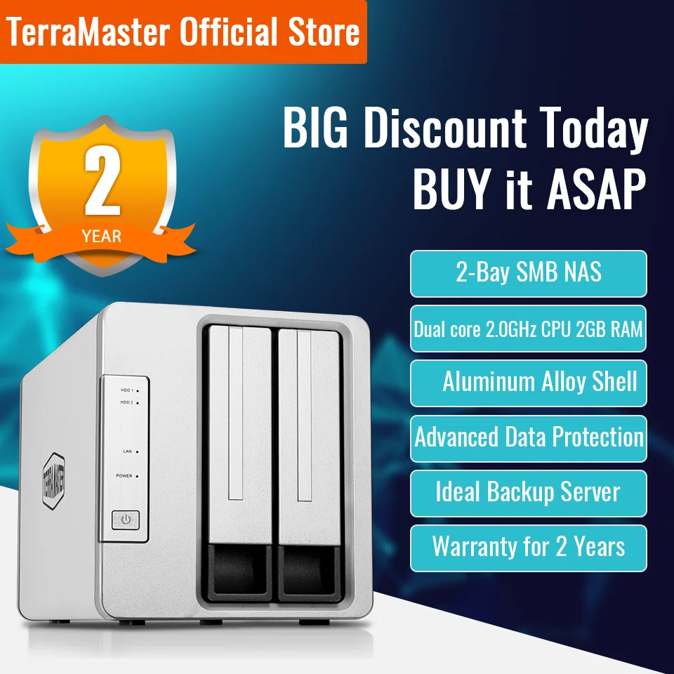 Сетевое хранилище terramaster f2-221