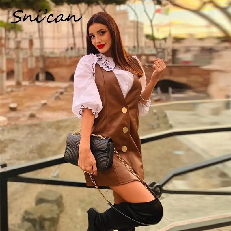Платье женское из искусственной кожи - Фотография_4