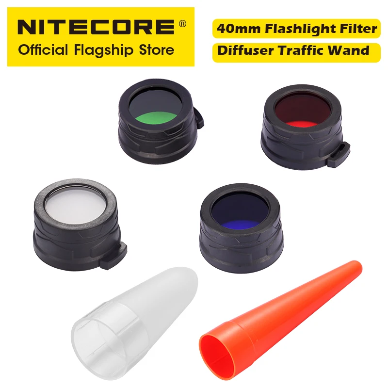 Nitecore 40 мм фильтр для фонарика красный синий зеленый