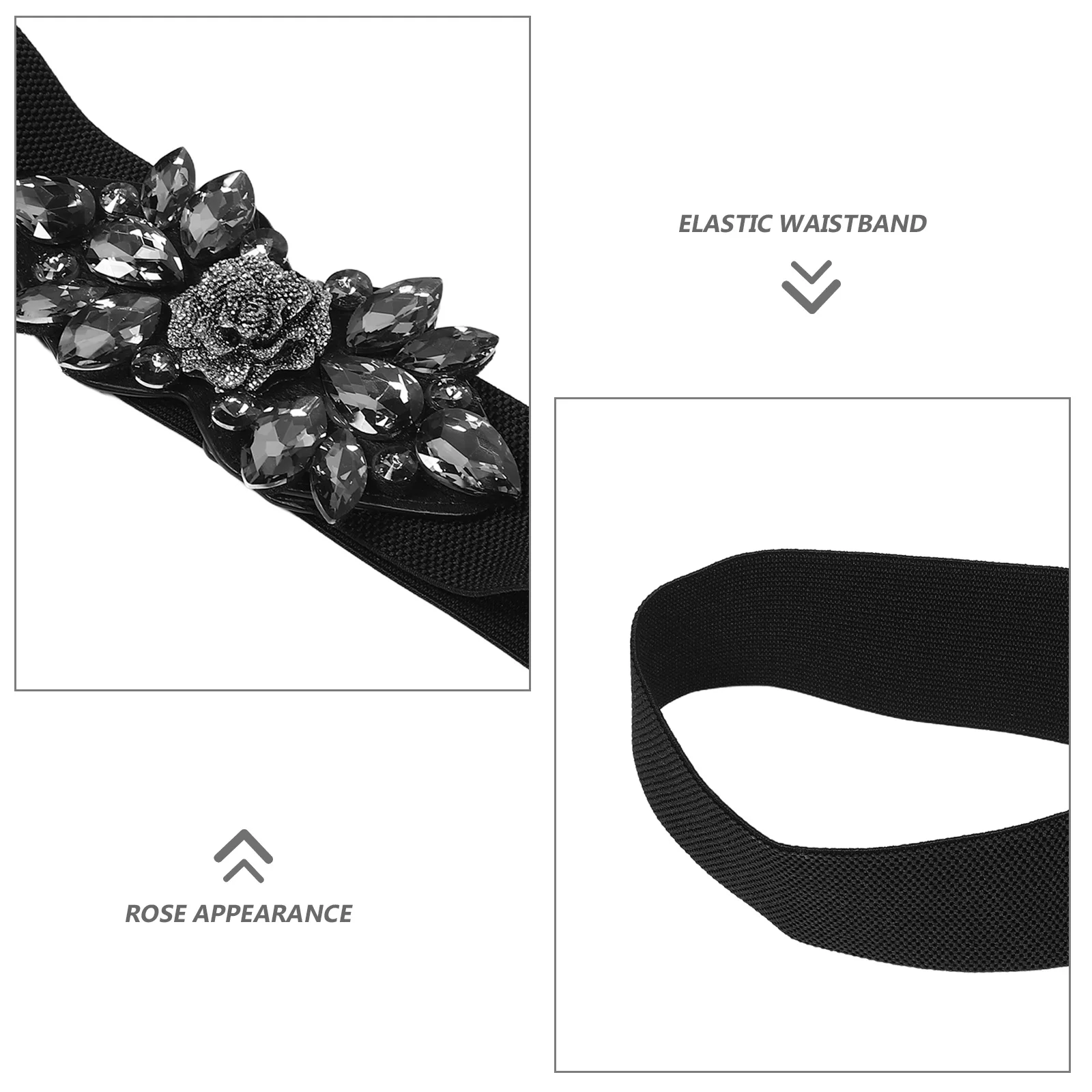 Широкий эластичный пояс со стразами - Фотография_2